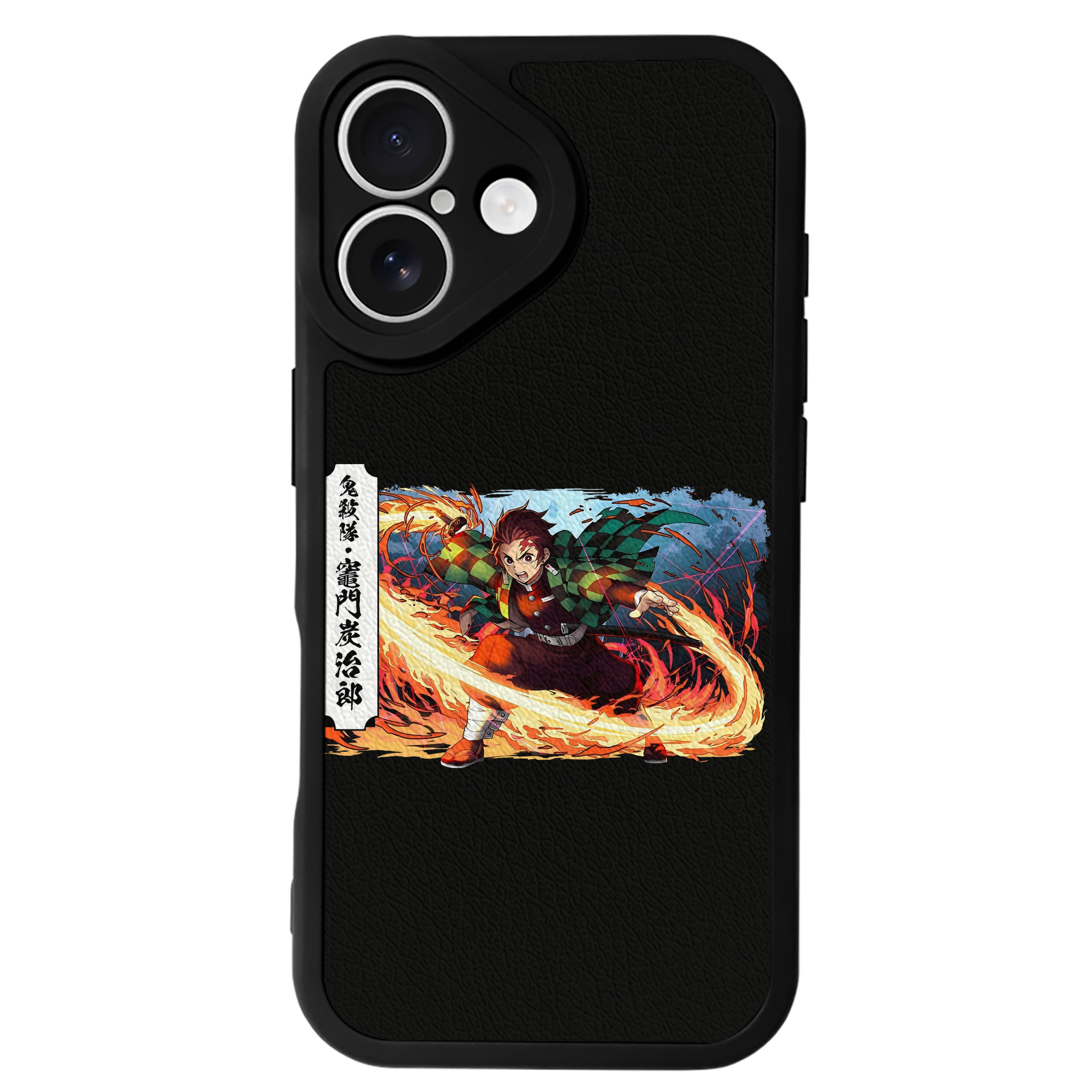 （画像用） 鬼滅の刃 竈門 炭治郎／かまど たんじろう Kamado Tanjirou 【iPhone 16シリーズ対応】シリコンスマホケース（レザー調） 材質：シリコン